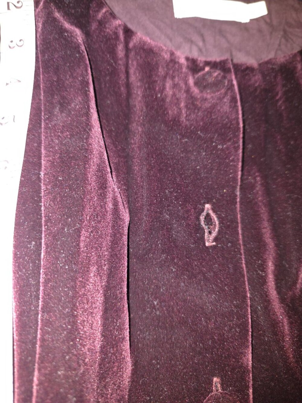 Lush Sleeveless Button Front Velvet Minidress Purple Small- 3 missing buttons - Picture 5 of 10